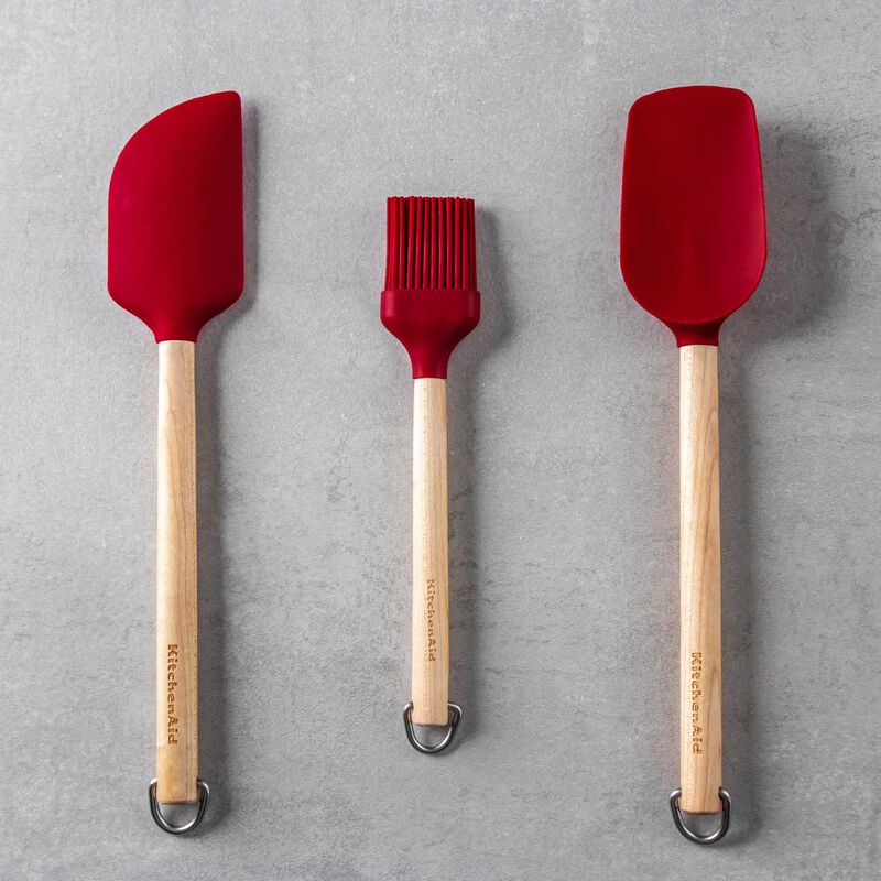 KitchenAid Birchwood Baking Utensils Set Of Three Empire Red image number 1